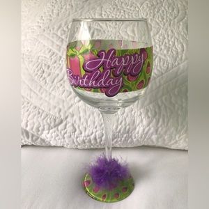 Happy birthday collector wine glass